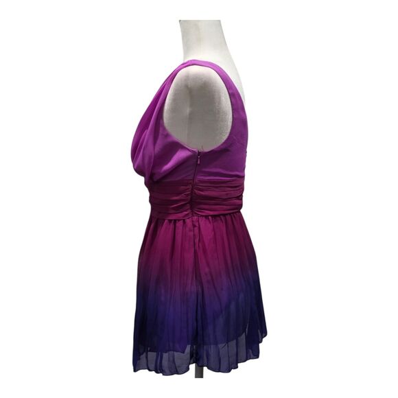 NEXT Ombré Babydoll Tunic Top Pink Purple Gradient V-Neck Empire Waist UK 8/US 4 - Picture 5 of 9